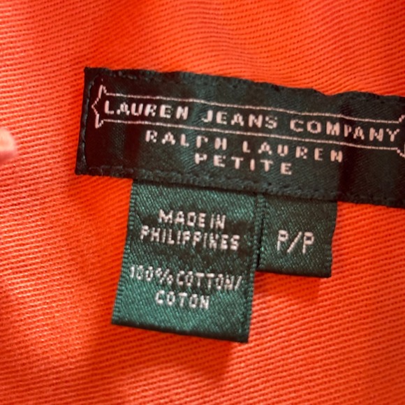 Vtg Ralph Lauren Womens Jacket Denim Orange Small Petite Rustic Cropped 19301x - Picture 5 of 11